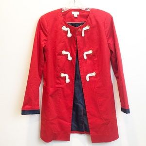 J. Crew red toggle pocket jacket size 0
